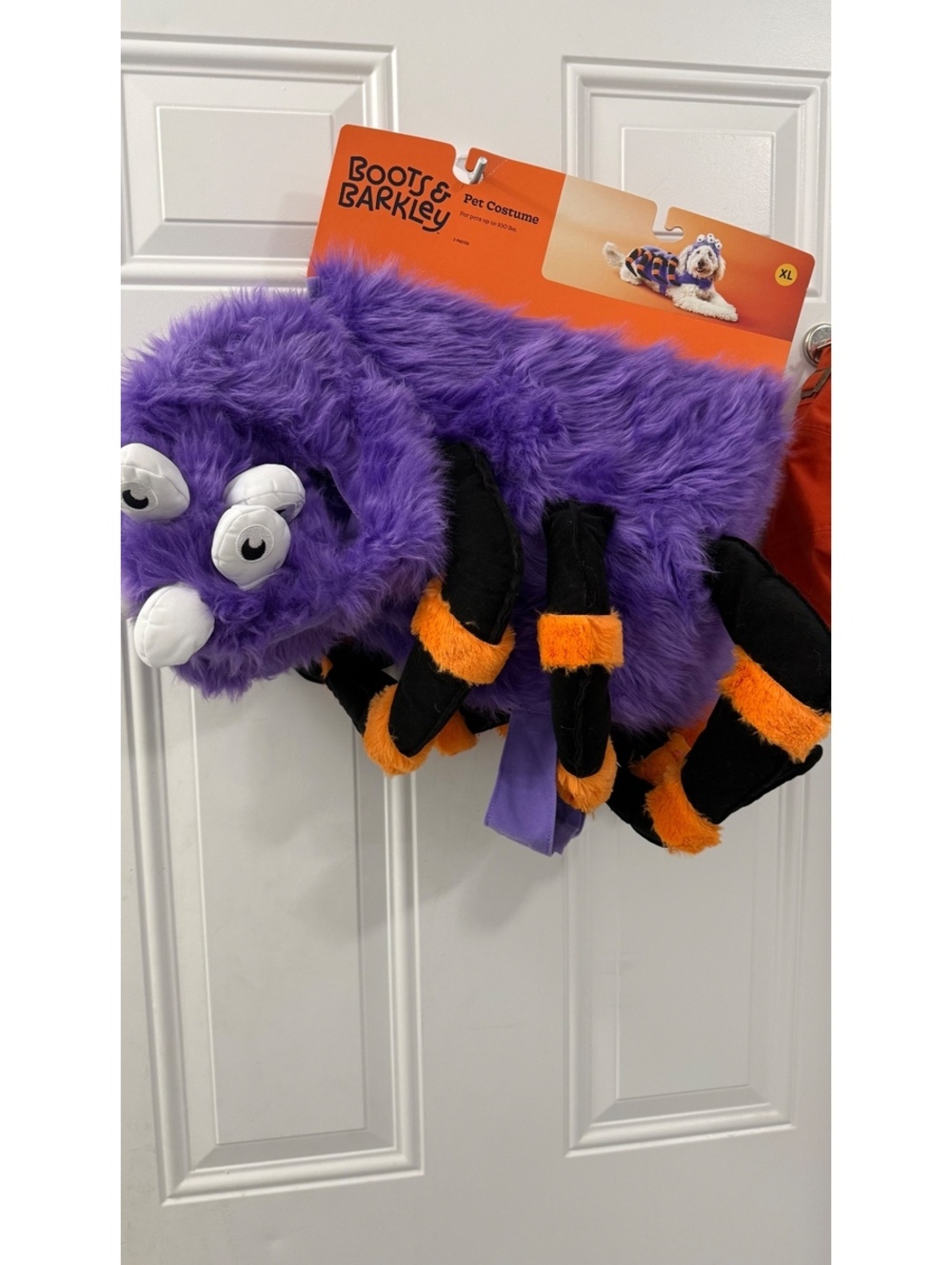 Boots & Barkley Halloween 2 piece Pet Dog Spider Costume Purple Orange Size XL